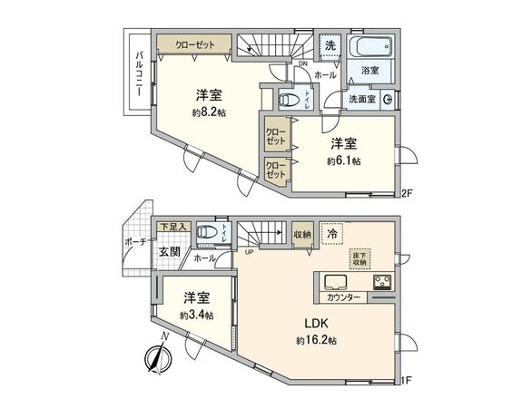 南区大岡1丁目 新築戸建 間取図(平面図)