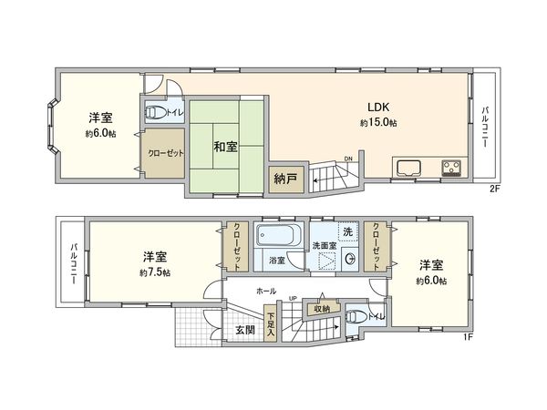 港南区笹下6丁目 戸建 間取図(平面図)
