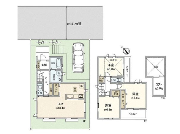 港南区東永谷1丁目 新築戸建 B号棟 間取図(平面図)