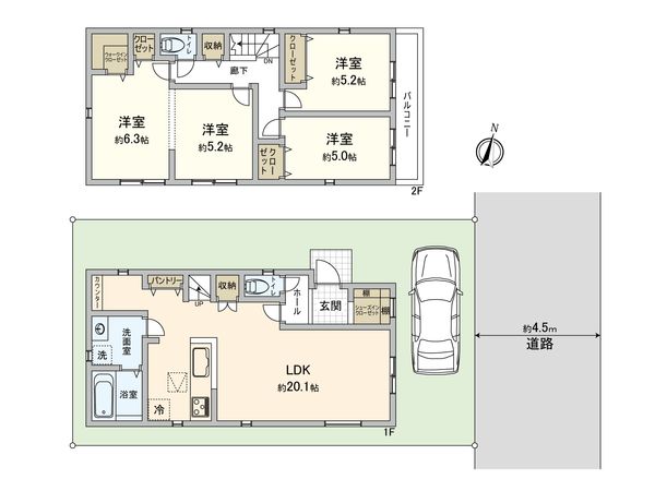 港南区笹下2丁目 新築戸建 19号棟 間取図(平面図)