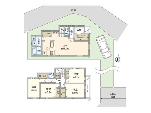 港南区笹下2丁目 新築戸建 23号棟 間取図(平面図)