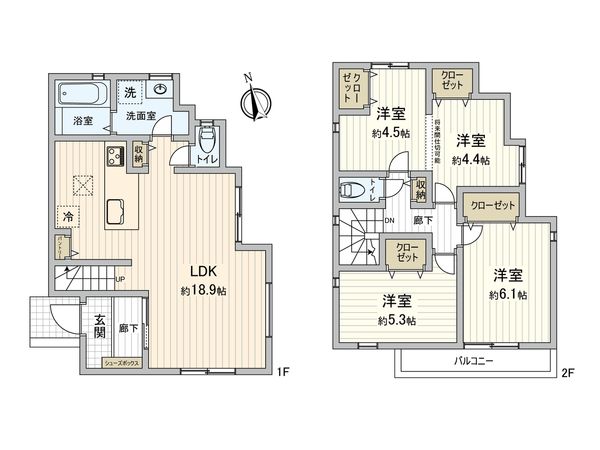 南区中里4丁目 新築戸建 6号棟 間取図(平面図) 間取図(平面図)
