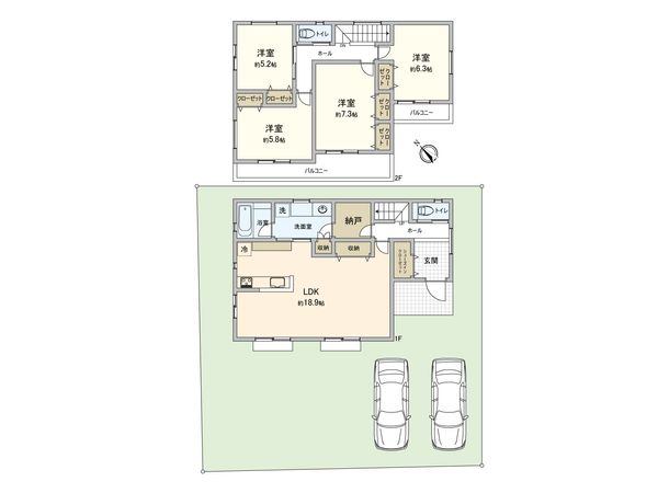 港南区笹下6丁目 新築戸建 B号棟 間取図(平面図)