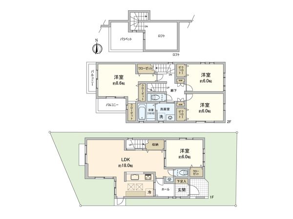 港南区港南6丁目 戸建 間取図(平面図) 港南区港南6丁目 戸建 間取図(平面図)