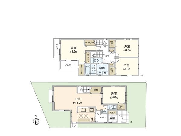 港南区港南6丁目 戸建 間取図(平面図) 港南区港南6丁目 戸建 間取図(平面図)