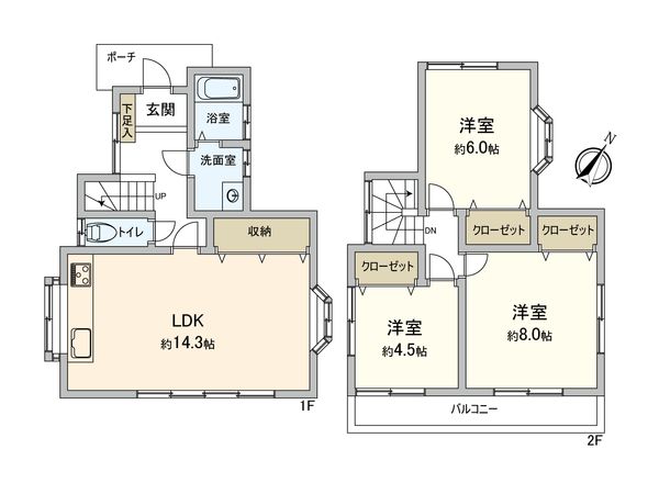 港南区東永谷3丁目(戸建) 間取図(平面図) 間取図(平面図)