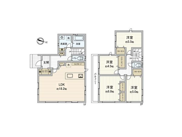 港南区芹が谷4丁目 新築戸建1号棟 間取図(平面図) 港南区芹が谷4丁目 新築戸建1号棟 間取図(平面図)