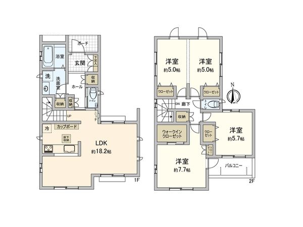 港南区大久保3丁目 新築戸建A号棟 間取図(平面図) 港南区大久保3丁目 新築戸建A号棟 間取図(平面図)