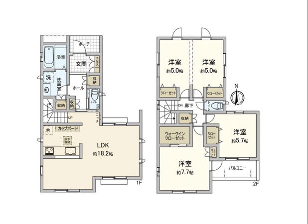 港南区大久保3丁目 新築戸建A号棟 間取図(平面図) 港南区大久保3丁目 新築戸建A号棟 間取図(平面図)