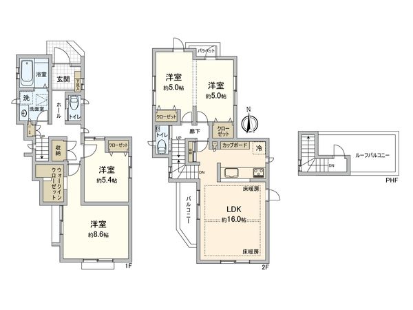 港南区大久保3丁目 新築戸建B号棟 間取図(平面図) 港南区大久保3丁目 新築戸建B号棟 間取図(平面図)