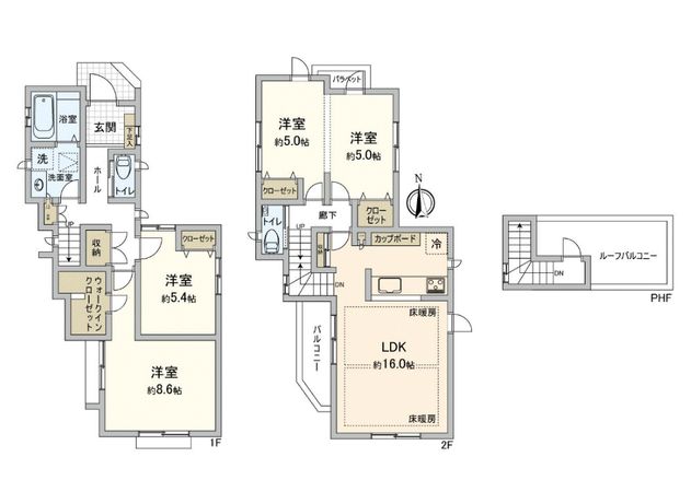 港南区大久保3丁目 新築戸建B号棟 間取図(平面図) 港南区大久保3丁目 新築戸建B号棟 間取図(平面図)