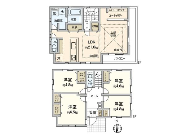 港南区日野5丁目 新築戸建 間取図(平面図) 港南区日野5丁目 新築戸建 間取図(平面図)