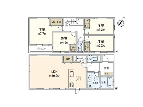 港南区上永谷1丁目 新築戸建 間取図(平面図) 港南区上永谷1丁目 新築戸建 間取図(平面図)