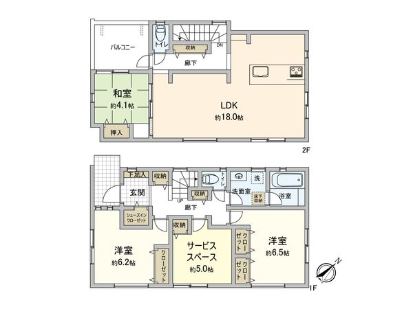 南区六ツ川2丁目 新築戸建 2号棟 間取図(平面図)