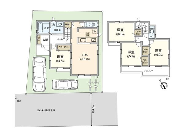 港南区日野4丁目 新築戸建 間取図(平面図) 港南区日野4丁目 新築戸建 間取図(平面図)