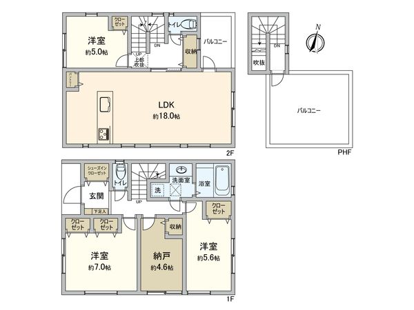 南区弘明寺町 新築戸建 間取図(平面図) 南区弘明寺町 新築戸建 間取図(平面図)