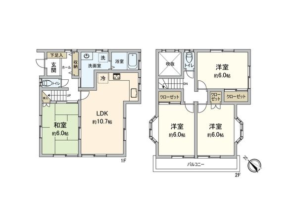 港南区上大岡東1丁目 戸建 間取図(平面図) 港南区上大岡東1丁目 戸建 間取図(平面図)