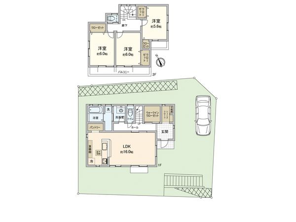 港南区上永谷5丁目 戸建 間取図(平面図) 港南区上永谷5丁目 戸建 間取図(平面図)