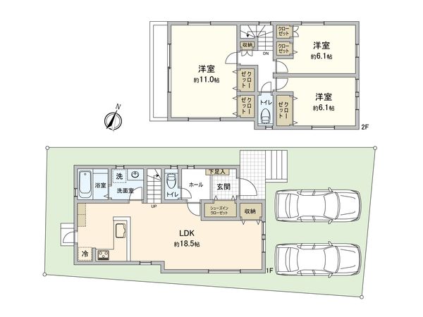 港南区笹下2丁目 新築戸建 A号棟 間取図(平面図) 港南区笹下2丁目 新築戸建 A号棟 間取図(平面図)