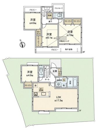 港南区芹が谷1丁目 新築戸建 間取図(平面図) 港南区芹が谷1丁目 新築戸建 間取図(平面図)