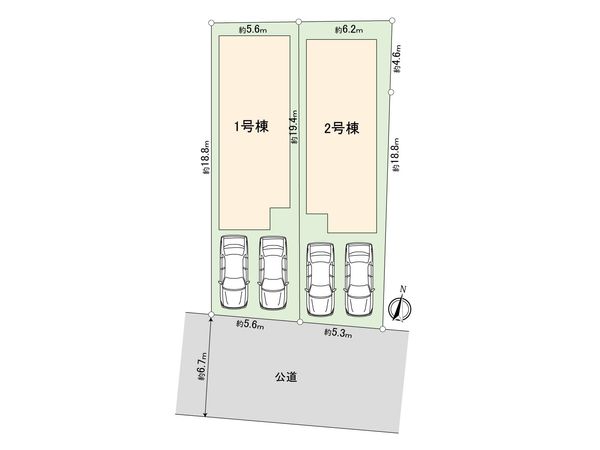 港南区東永谷3丁目 新築戸建 1号棟 全体区画図 港南区東永谷3丁目 新築戸建 1号棟 全体区画図