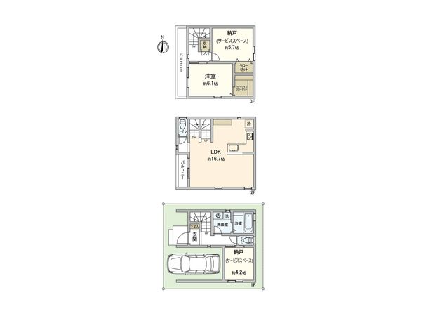 南区弘明寺町 新築戸建 A号棟 間取図(平面図) 南区弘明寺町 新築戸建 A号棟 間取図(平面図)