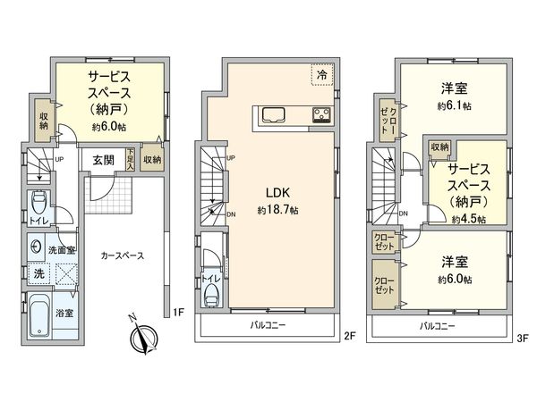南区弘明寺町 新築戸建 1号棟 間取図(平面図)