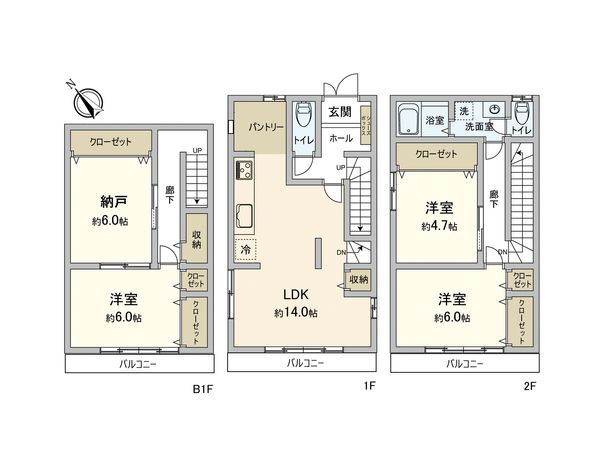 磯子区杉田5丁目 戸建 間取図(平面図) 磯子区杉田5丁目 戸建 間取図(平面図)