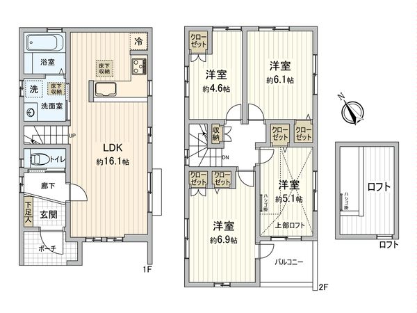 南区大岡3丁目 新築戸建 間取図(平面図) 南区大岡3丁目 新築戸建 間取図(平面図)