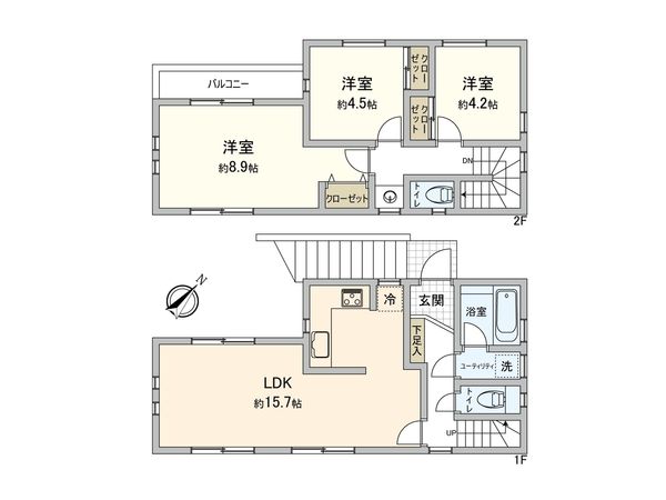 港南区東永谷3丁目 戸建A号棟 間取図(平面図) 港南区東永谷3丁目 戸建A号棟 間取図(平面図)