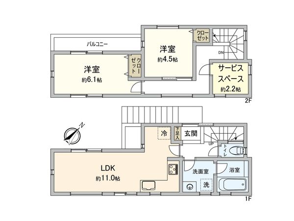 港南区東永谷3丁目 戸建B号棟 間取図(平面図) 港南区東永谷3丁目 戸建B号棟 間取図(平面図)