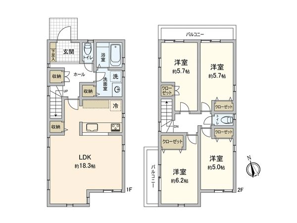 港南区上永谷5丁目 新築戸建 G号棟 間取図(平面図) 港南区上永谷5丁目 新築戸建 G号棟 間取図(平面図)
