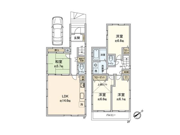 南区大岡1丁目 戸建 間取図(平面図) 南区大岡1丁目 戸建 間取図(平面図)
