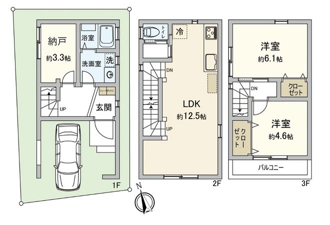 南区大岡3丁目 新築戸建 A号棟 間取図(平面図) 南区大岡3丁目 新築戸建 A号棟 間取図(平面図)