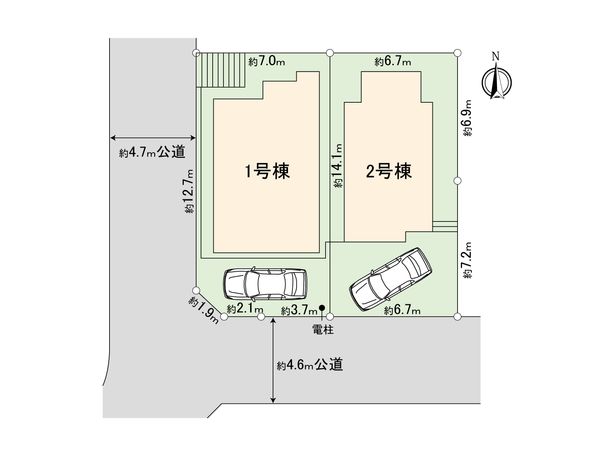 南区中里4丁目 新築戸建1号棟 全体区画図 南区中里4丁目 新築戸建1号棟 全体区画図