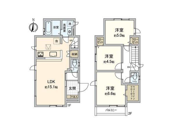 南区中里4丁目 新築戸建2号棟 間取図(平面図) 南区中里4丁目 新築戸建2号棟 間取図(平面図)