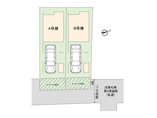磯子区磯子2丁目 新築戸建A号棟 全体区画図 磯子区磯子2丁目 新築戸建A号棟 全体区画図