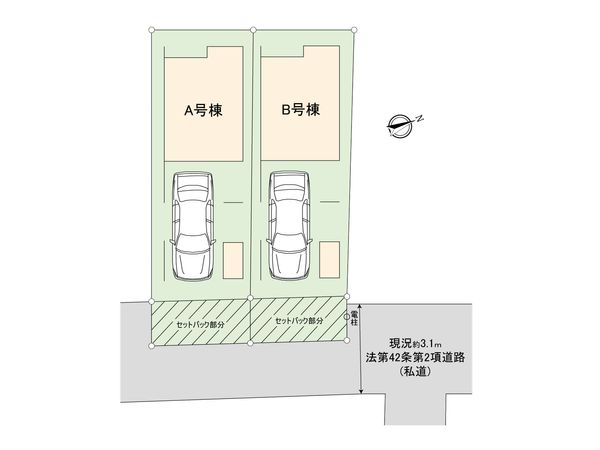 磯子区磯子2丁目 新築戸建B号棟 全体区画図 磯子区磯子2丁目 新築戸建B号棟 全体区画図