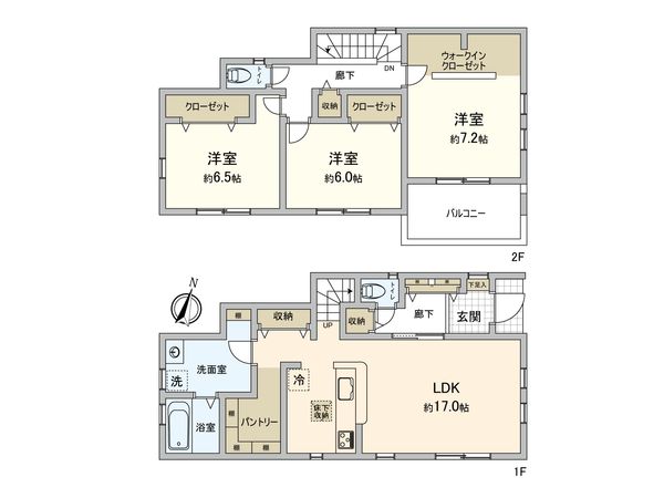 南区六ツ川2丁目 新築1号棟 間取図(平面図) 南区六ツ川2丁目 新築1号棟 間取図(平面図)