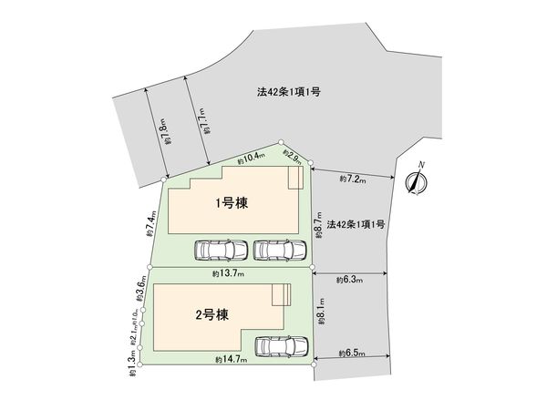 南区六ツ川2丁目 新築2号棟 区画図 南区六ツ川2丁目 新築2号棟 区画図