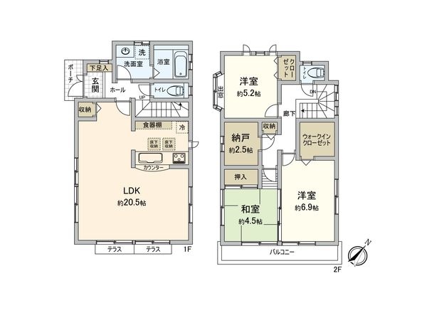 南区大岡4丁目 戸建 間取図(平面図) 南区大岡4丁目 戸建 間取図(平面図)