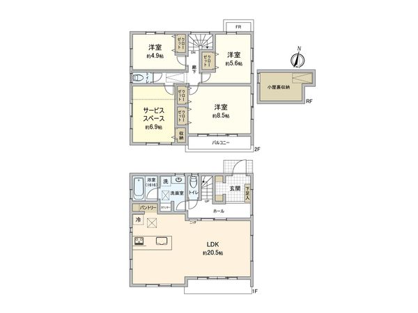 磯子区森が丘1丁目 新築戸建A号棟 間取図(平面図) 磯子区森が丘1丁目 新築戸建A号棟 間取図(平面図)