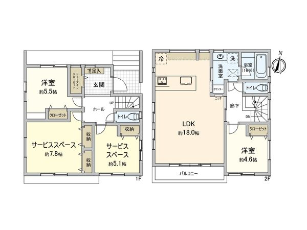 磯子区森が丘1丁目 新築戸建B号棟 間取図(平面図) 磯子区森が丘1丁目 新築戸建B号棟 間取図(平面図)
