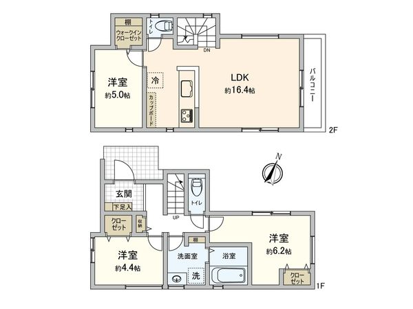 港南区港南1丁目 新築戸建 1号棟 間取図(平面図) 港南区港南1丁目 新築戸建 1号棟 間取図(平面図)
