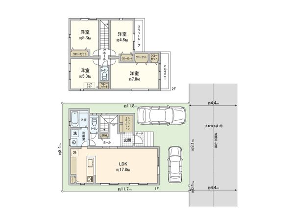 港南区東永谷3丁目 新築戸建 3号棟 間取図(平面図) 港南区東永谷3丁目 新築戸建 3号棟 間取図(平面図)