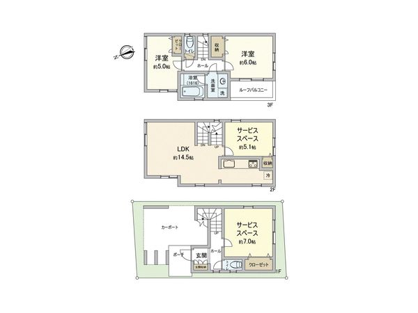 磯子区磯子2丁目 戸建 間取図(平面図) 磯子区磯子2丁目 戸建 間取図(平面図)