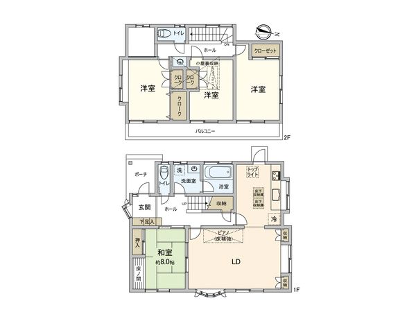 港南区日野4丁目 戸建 間取図(平面図) 間取図(平面図)