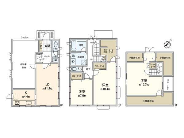 磯子区岡村3丁目 戸建 間取図(平面図) 磯子区岡村3丁目 戸建 間取図(平面図)