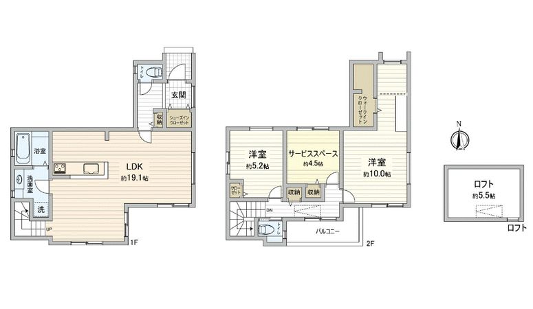 港南区日野7丁目 新築戸建1号棟 間取図(平面図) 港南区日野7丁目 新築戸建1号棟 間取図(平面図)