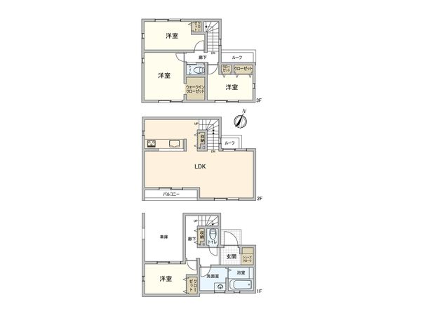 港南区港南5丁目 新築戸建 1期 1号棟 間取図(平面図) 港南区港南5丁目 新築戸建 1期 1号棟 間取図(平面図)